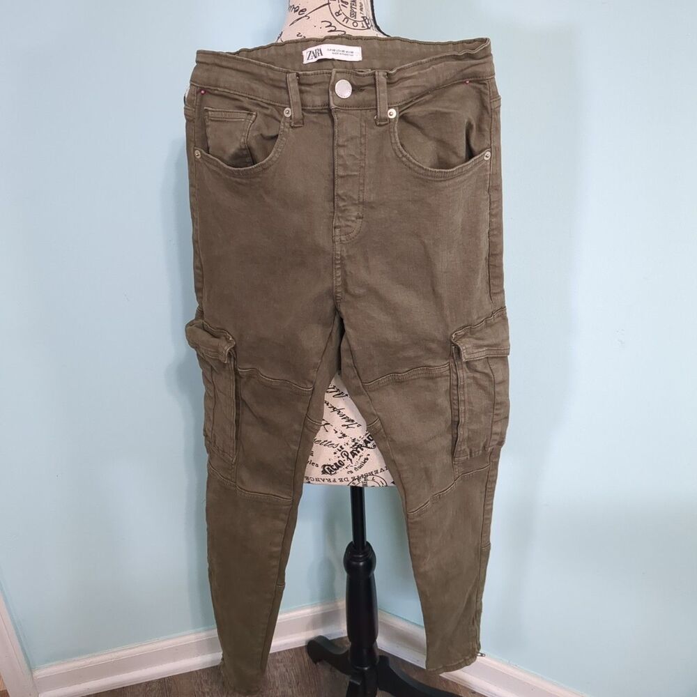 Zara women's cargo pants 30 chocolate brown